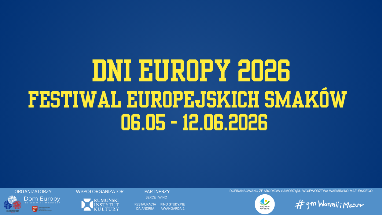 Plakat informujący o Dniach Europy 2026
