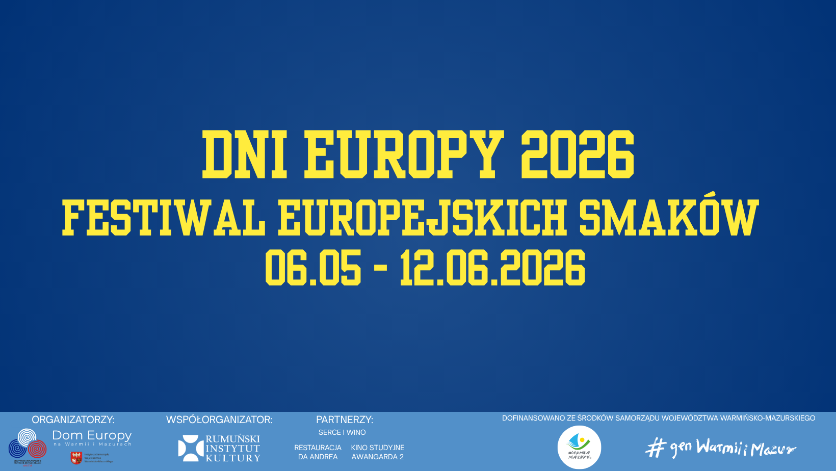 Plakat informujący o Dniach Europy 2026
